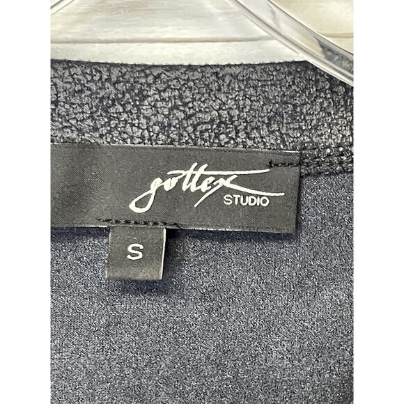 Gottex Studio Pullover Womens Small Black Metallic Sheen Long Sleeve Layered Top - Picture 6 of 9